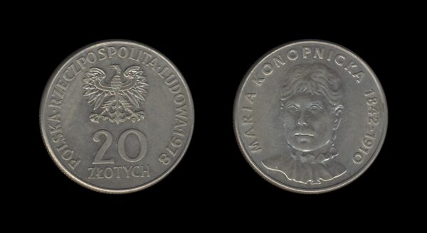 Poland Poljska 20 Zlotych 1978 – Maria Konopnicka