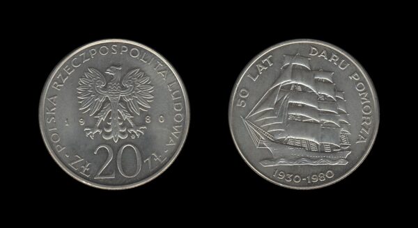 Poland Poljska 20 Zlotych 1980 – Dar Pomorza