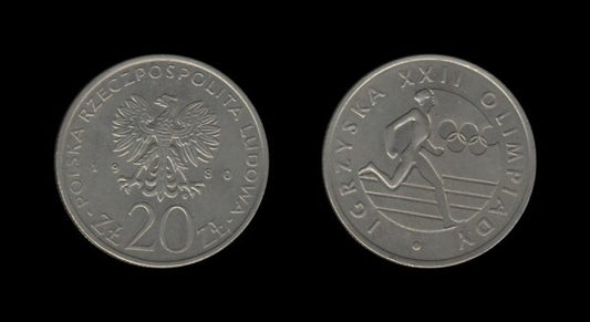 Poland Poljska 20 Zlotych 1980 – Summer Olympics