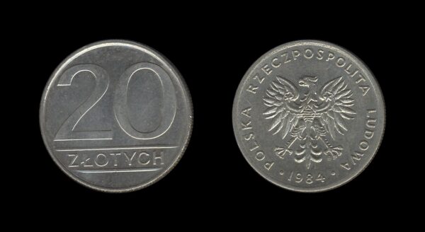 Poland Poljska 20 Zlotych 1984