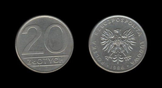 Poland Poljska 20 Zlotych 1986