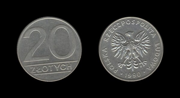 Poland Poljska 20 Zlotych 1990