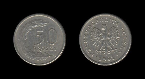 Poland Poljska 50 Groszy 1991