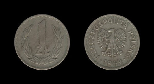 Poland Poljska 1 Zloty 1949