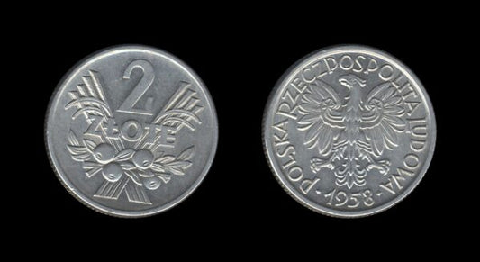 Poland Poljska 2 Zlote 1958