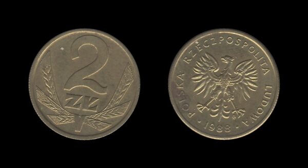 Poland Poljska 2 Zlote 1988