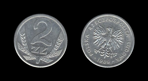 Poland Poljska 2 Zlote 1989