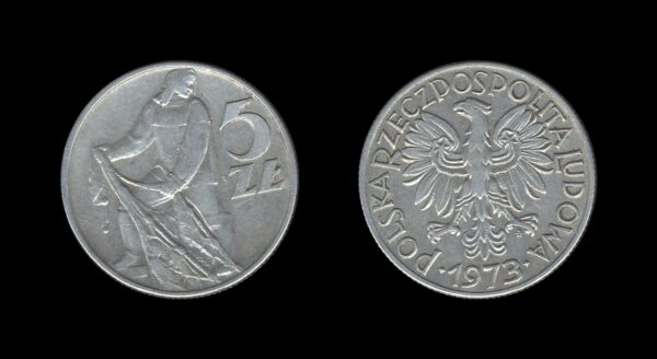 Poland Poljska 5 Zlotych 1973