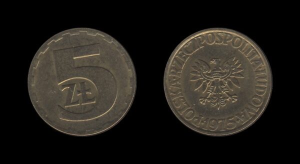 Poland Poljska 5 Zlotych 1975