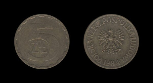 Poland Poljska 5 Zlotych 1984