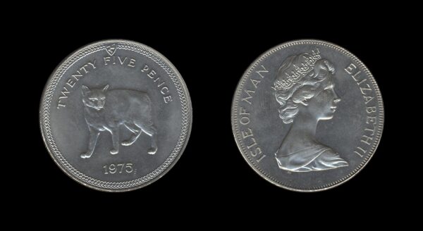 Isle of Man 25 Pence 1972 – Manx Cat – Elizabeth II