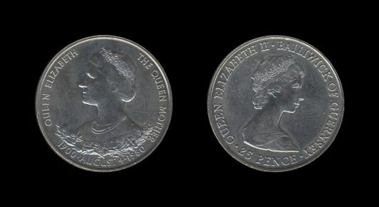 Guernsey 25 Pence 1980 – Queen Mother – Elizabeth II