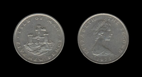 Isle of Man 5 New Pence 1975 – Tower of Refuge – Elizabeth II