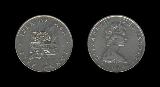 Isle of Man 5 Pence 1979 – Laxey Wheel – Elizabeth II