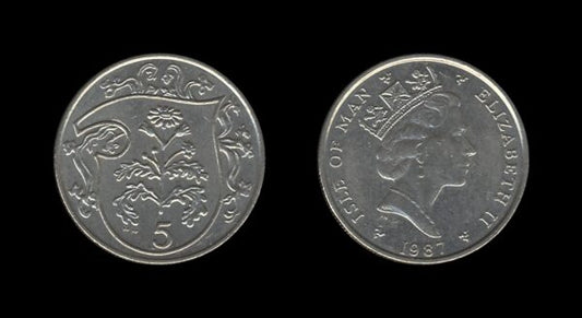 Isle of Man 5 Pence 1987 – College of Arms – Elizabeth II