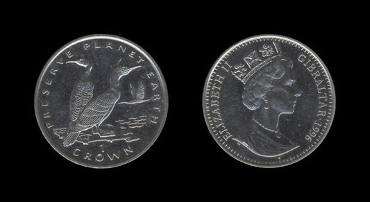 Gibraltar 1 Crown 1996 – Shag Birds – Elizabeth II