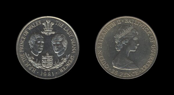 Guernsey 25 Pence 1981 – Royal Wedding – Elizabeth II