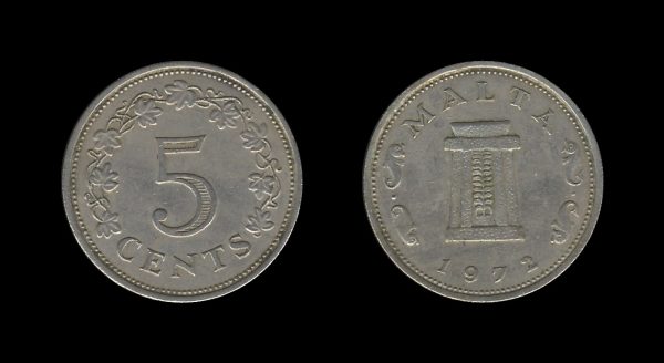 Malta 5 Cents 1972