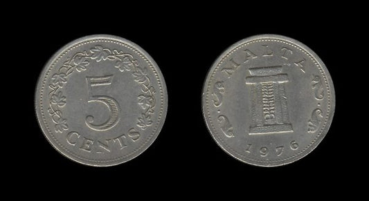 Malta 5 Cents 1976