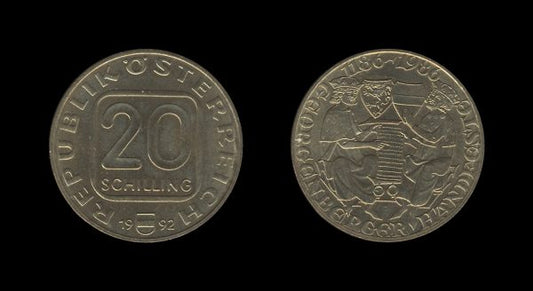 Austria Austrija 20 Schilling 1992 – Georgenberger Handfeste