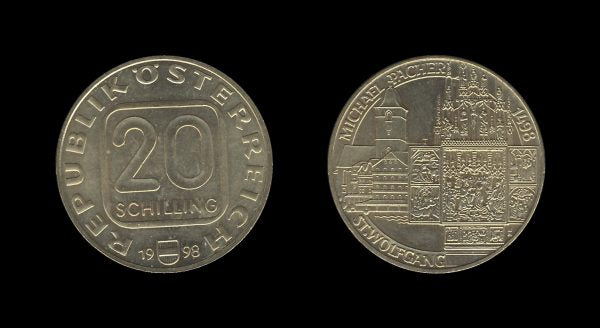 Austria Austrija 20 Schilling 1998 – Michael Pacher