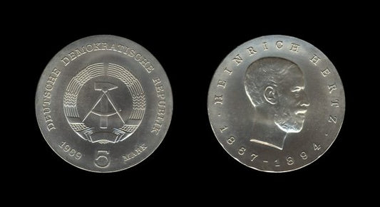 Germany Njemačka DDR 5 Mark 1969 – Heinrich Hertz