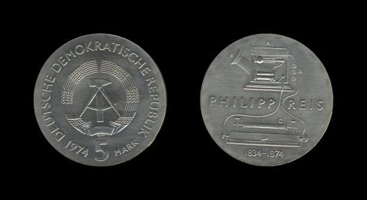 Germany Njemačka DDR 5 Mark 1974 – Philipp Reis