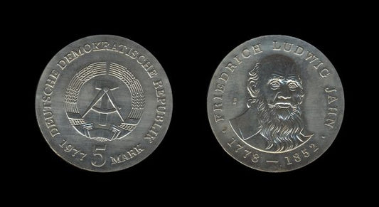 Germany Njemačka DDR 5 Mark 1977 – Friedrich Ludwig Jahn