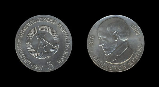 Germany Njemačka DDR 5 Mark 1980 – Adolph von Menzel