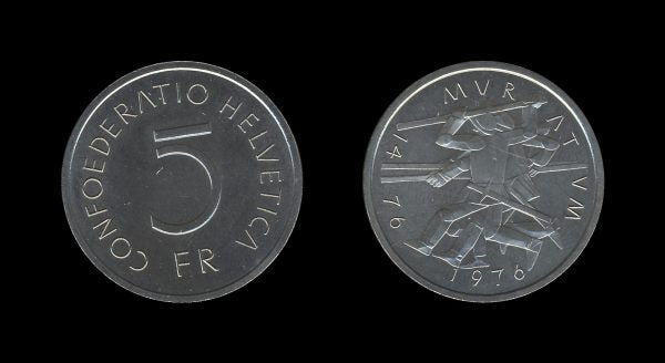 Switzerland Švicarska 5 Francs 1976 – Battle of Murten