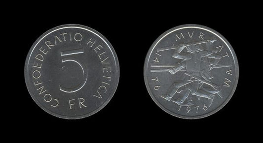 Switzerland Švicarska 5 Francs 1976 – Battle of Murten