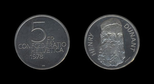 Switzerland Švicarska 5 Francs 1978 – Henry Dunant