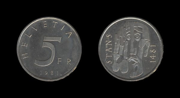 Switzerland Švicarska 5 Francs 1981 – Treaty of Stans