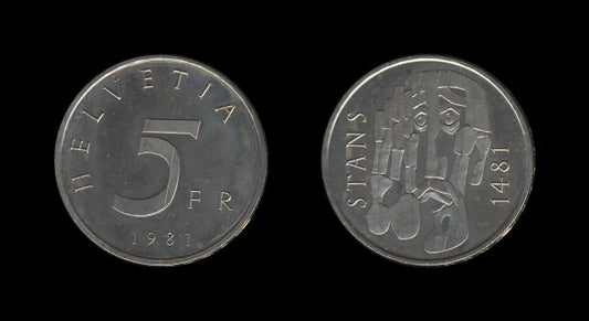 Switzerland Švicarska 5 Francs 1981 – Treaty of Stans