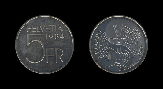 Switzerland Švicarska 5 Francs 1984 – Auguste Piccard