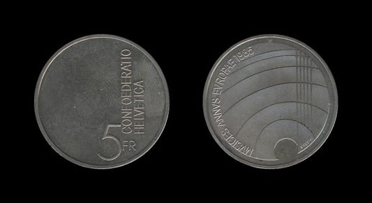 Switzerland Švicarska 5 Francs 1985 – European Year of Music