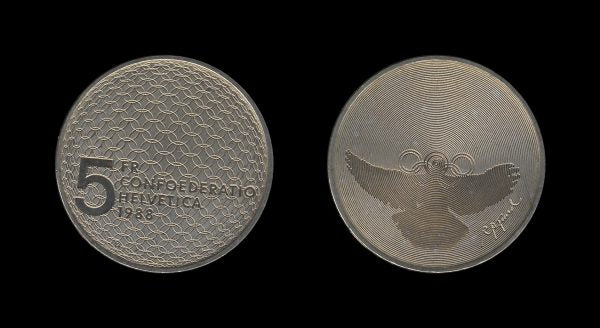 Switzerland Švicarska 5 Francs 1988 – Olympic Movement