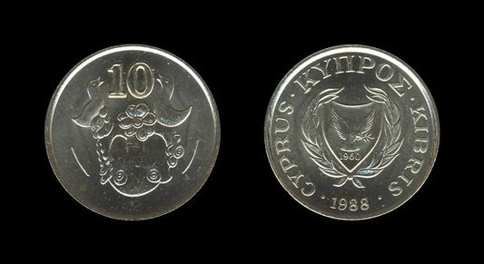 Cyprus Cipar 10 Cents 1988