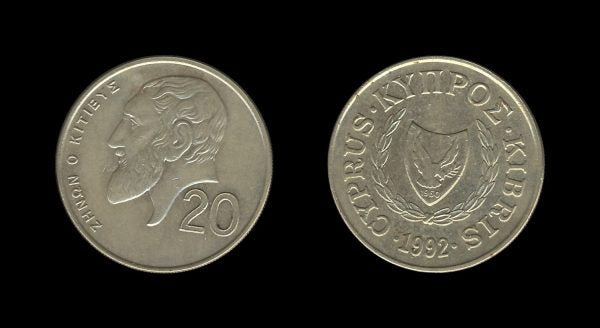 Cyprus Cipar 20 Cents 1992