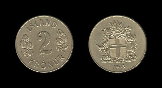 Iceland Island 2 Kronur 1946