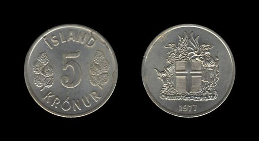 Iceland Island 5 Kronur 1977