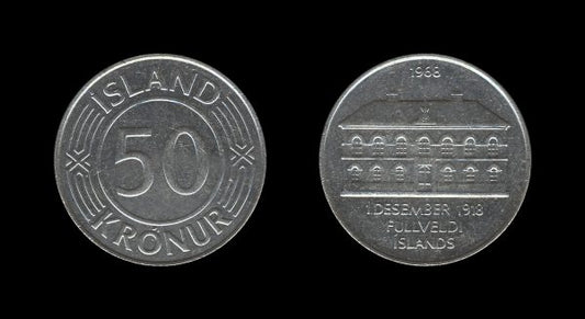 Iceland Island 50 Kronur 1968 – Sovereignty