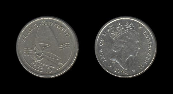 Isle of Man 5 Pence 1990 – Elizabeth II