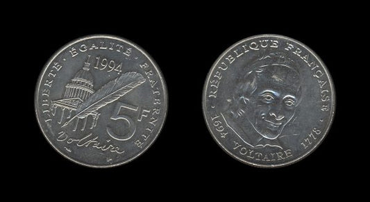 France Francuska 5 Francs 1994 – Voltaire