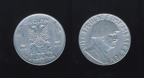 Albania Albanija 1 Lek 1939