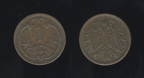 Austrougarska Austrija 1 Heller 1894