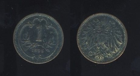 Austrougarska Austrija 1 Heller 1895