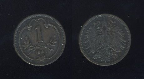 Austrougarska Austrija 1 Heller 1901