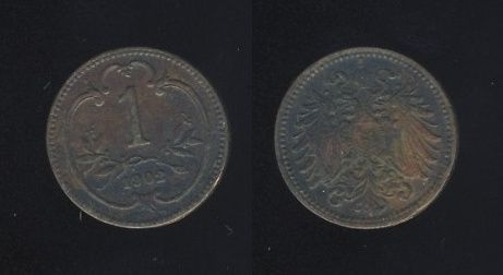 Austrougarska Austrija 1 Heller 1902