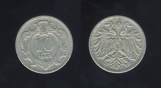 Austrougarska Austrija 10 Heller 1895